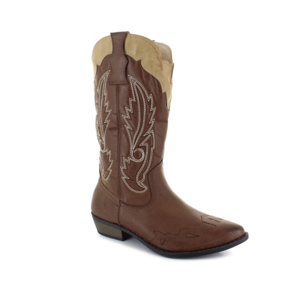 Size 9-Chocolate beige cowgirl boots